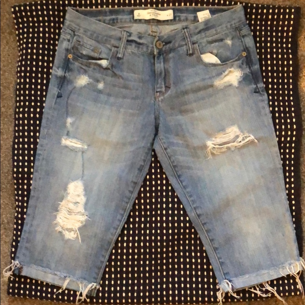 knee length abercrombie & fitch denim crop pants